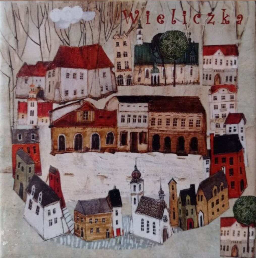 Kafel ceramiczny obrazek "Kamieniczki Wieliczki" dekoracja ścienna