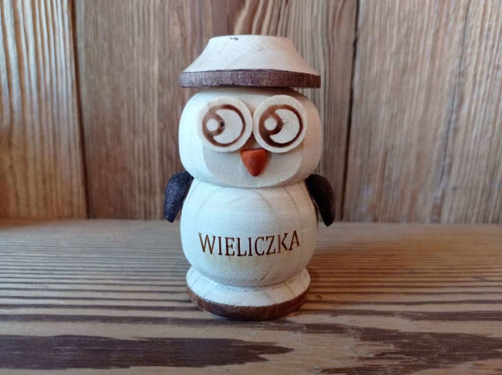 Solniczka drewniana sowa Wieliczka - obrazek 3