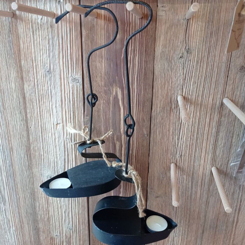 Ręcznie robiony metalowy kaganek dekoracyjny górniczy – świecznik na tealight, styl loft, industrialny, motyw historyczny - obrazek 6