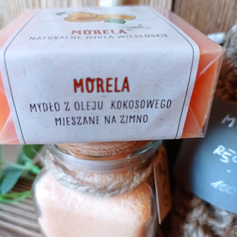 Zestaw kosmetyczny Pomarańczowy– mydło, sól kąpielowa, myjka jutowa, kosmetyki naturalne - obrazek 2