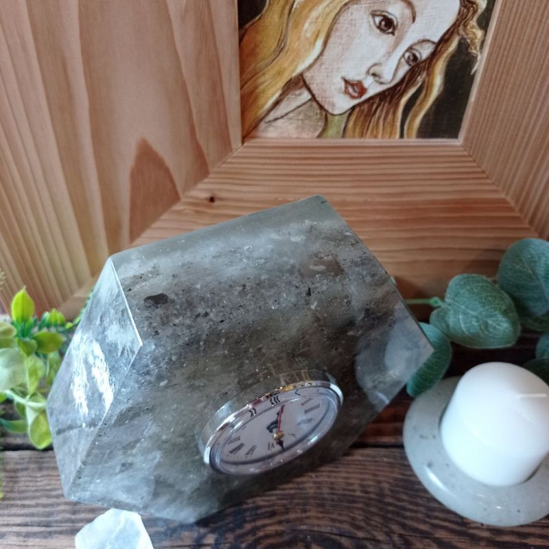 Solny Zegar Geometryczny – sześciokątny zegar z soli, nowoczesny design, naturalna dekoracja - obrazek 3