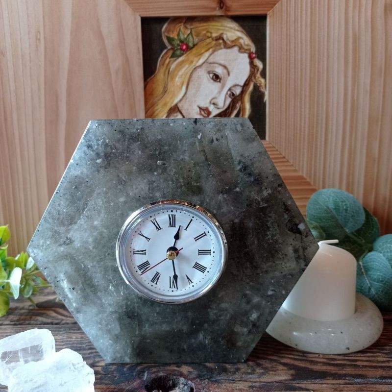 Solny Zegar Geometryczny – sześciokątny zegar z soli, nowoczesny design, naturalna dekoracja - obrazek 2