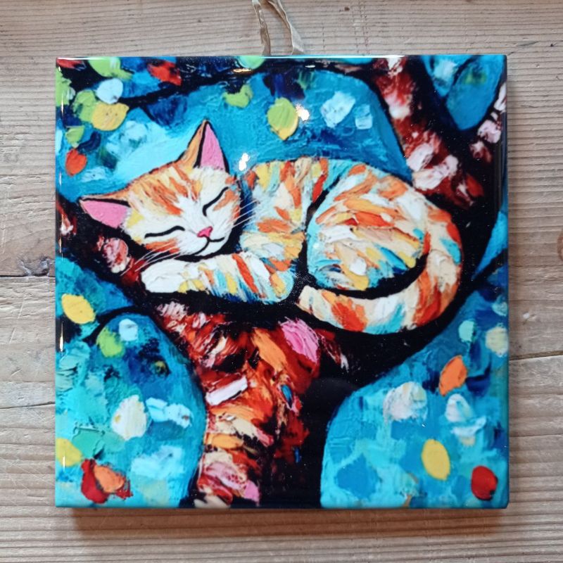 Kafel ceramiczny obrazek "Kot w Barwach Natury" dekoracja ścienna - obrazek 2