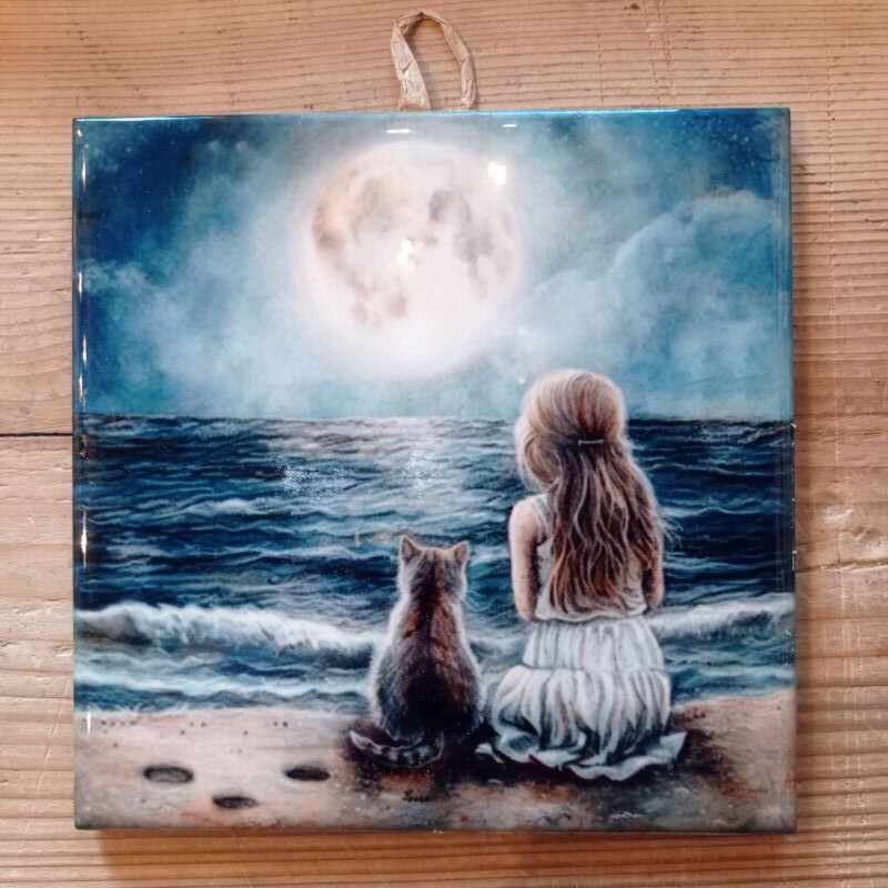 Kafel ceramiczny obrazek "Nocne Marzenia nad Morzem" dekoracja ścienna - obrazek 2