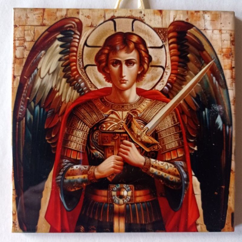 Kafel ceramiczny obrazek "Archanioł Michał – Obrońca Wiary" dekoracja ścienna - obrazek 2