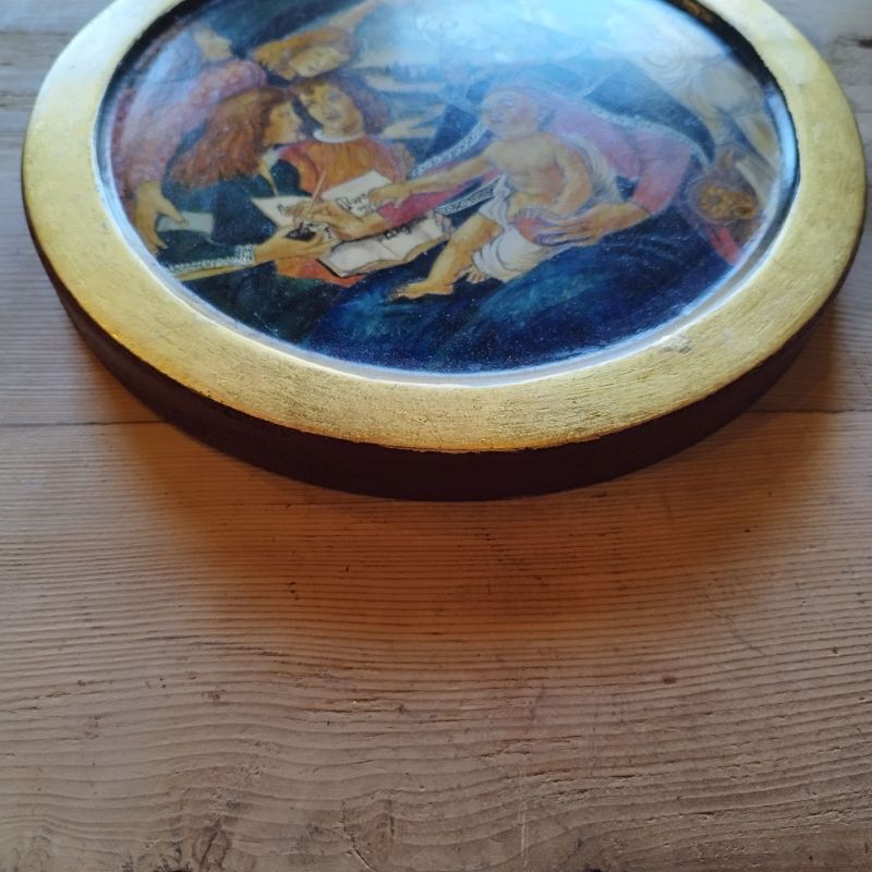 Ikona Koronacja Madonny z Dzieciątkiem – Tempera Jajowa, Złocona, Inspiracja Botticelli - obrazek 3