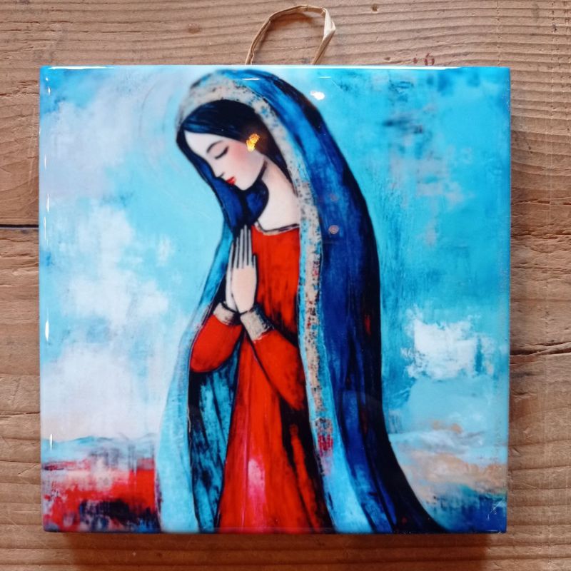 Kafel ceramiczny obrazek "Maryja w Modlitwie" dekoracja ścienna - obrazek 2