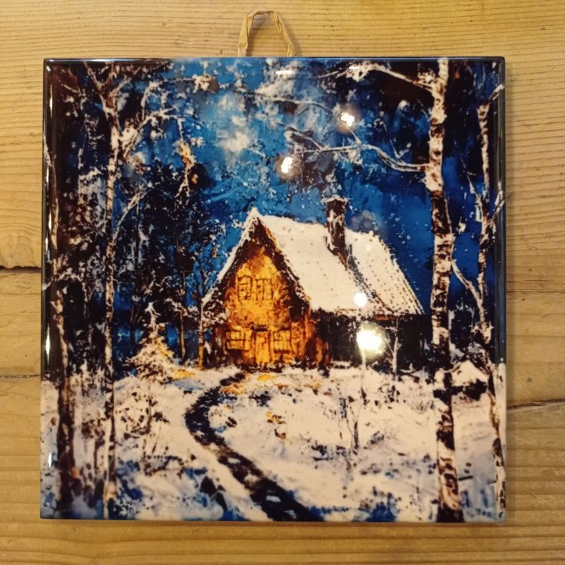 Kafel ceramiczny obrazek "Domek Śnieżnych Marzeń" dekoracja ścienna - obrazek 2